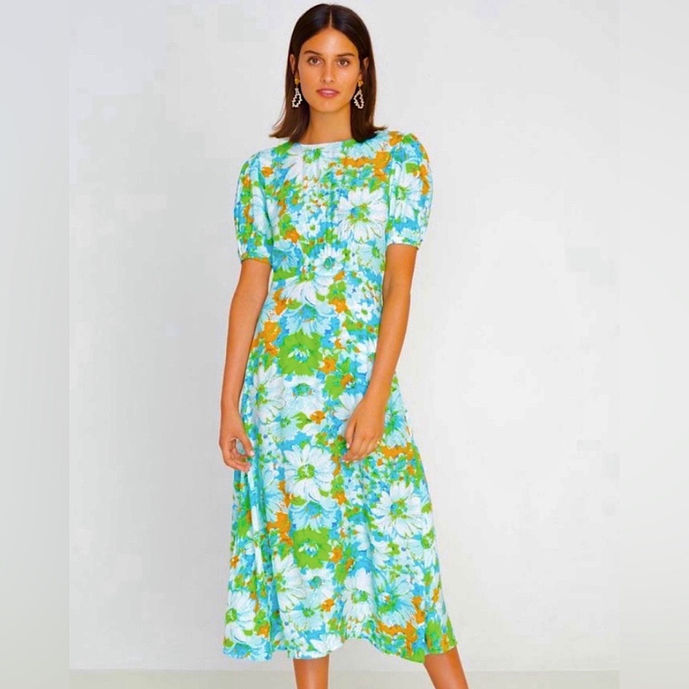 🦋(NWOT)  FAITHFUL THE BRAND BELINE MIDI DRESS 💚💙💚